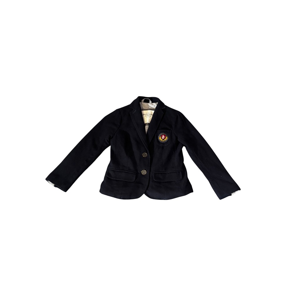Abercrombie & Fitch Navy Blue Crest Schoolboy Blazer Jacket XS Preppy Collegiate